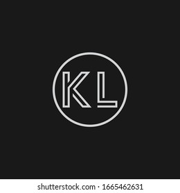 Elementos de plantilla de diseño de icono de logotipo KL de carta creativa