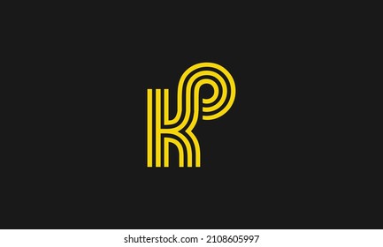 Letra creativa Diseño del logotipo del icono del icono de las líneas gráficas de KP