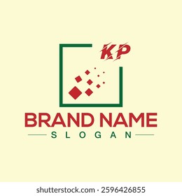 Creative letter KP unique logo design vector and Illustration