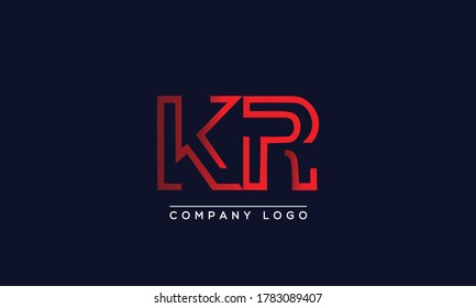 Design-Vektorvorlage für den kreativen Buchstaben KR oder RK. Initial Letter KR Logo Design