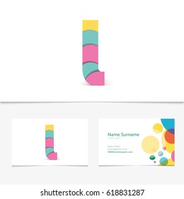 Creative Letter l design vector template on The Business Card Template. Abstract Colorful Alphabet .Friendly funny abc Typeface. Type Characters.Vector illustration.EPS10