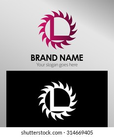 Creative letter L icon. Sun logo concept
