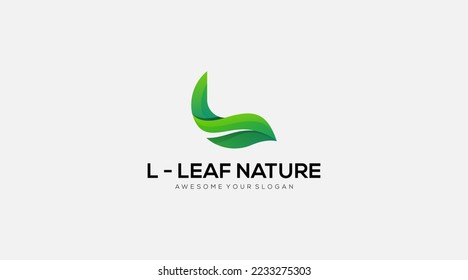 Creative Letter L leaf Logo Design template vector