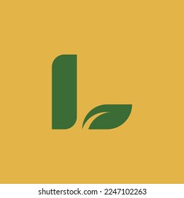 Diseño del logo de la naturaleza de la letra l hoja