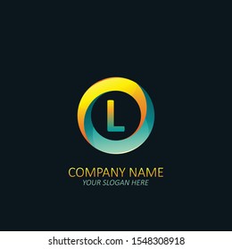Creative letter L logo with circle element