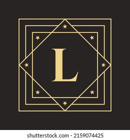 Logo de la carta creativa L con un concepto de lujo elegante y elegante. Plantilla de logotipo de lujo para carta L inicial