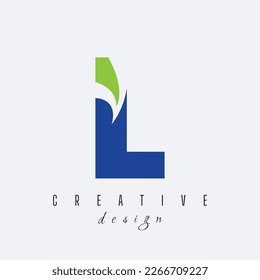 Logotipo de letra creativa L con líneas principales y diseño de carreteras con diseño geométrico. Ilustración vectorial con letras y líneas y cortes creativos