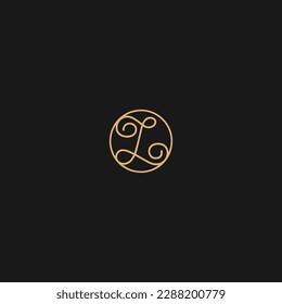 Creative letter L for logo and monogram. Minimal artistic style L letter with script style icon,