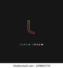 Creative letter L Logo. neon color style. design vector logotype illustration template