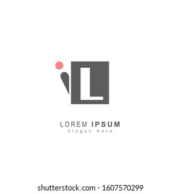 Creative letter I L Logo With Square Element. Design Vector Illustration Logo Template