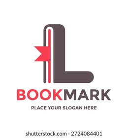 Creative letter L shaped like a book logo design. Vector illustration symbolizing education, reading, library, and publishing business identity.
