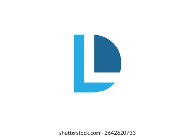 Creative letter LD logo design with negative space style, clean and clever design, vector illustration