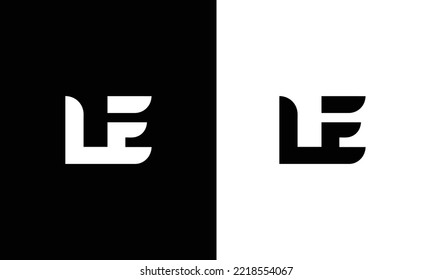 Design-Vorlage für kreative Buchstaben LE Logo, Logo-Initialen, minimalistisches Logo, flaches Logo-Design