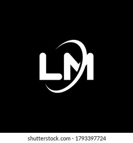 Diseño de logotipo de carta creativa LM. Logo de la letra LM blanca sobre fondo negro. Diseño de logotipo de negocios.