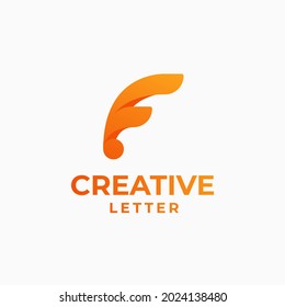 Creative letter logo, alphabet design, letter f design, geometric alphabet logo, letter gradient logo