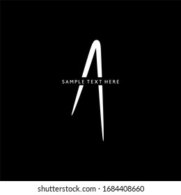 Logo de Carta creativa con fondo negro, logo de una carta