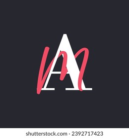 Diseño del logotipo de carta creativa AM. Resumen Logotipo inicial A y M, utilizable para marca y logotipo comercial