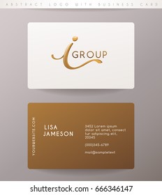 Creative Letter I Logo Design with Business Card Template : Vector Illustration