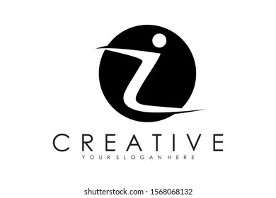 Creative Letter I Logo design, Letter I and Circle logo vector template