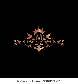 diseño de logotipo de letras creativas con color dorado