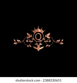 creative letter logo design with golden color