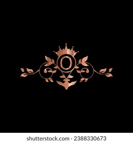 creative letter logo design with golden color