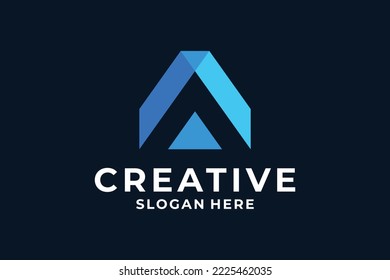 Creative letter A logo design inspiration.