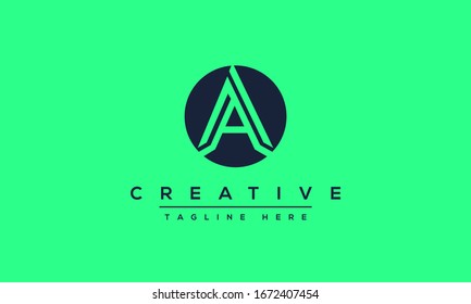 Letra creativa Diseño de logotipo A. Icono inicial moderno A