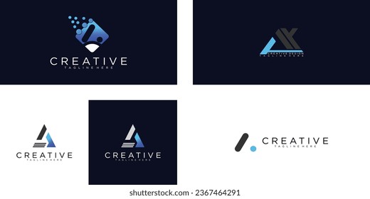 Letra creativa Diseño de logotipo A con concepto moderno| vector premium