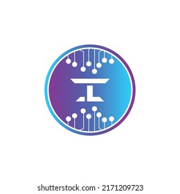 Diseño del logotipo de la letra creativa I con símbolo de punto o punto
