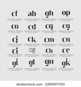 Conjunto de diseño de logotipo de carta creativa