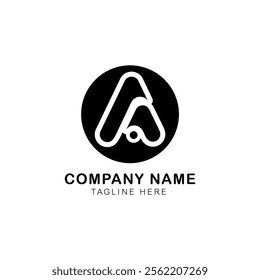 Creative A Letter Logo Design with Swoosh Icon Vector, AO, OA, A, O, Abstract Letters Logo Monogram, rounded A logo