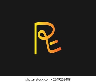 creative letter RE logo design template vector