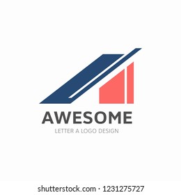Creative Letter A Logo design vector template. Type Characters Logotype symbols.