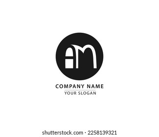 creative letter AM logo design vector template