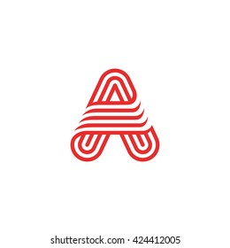 Creative Letter A Logo design vector template Linear. Type Character Symbol Logotype.