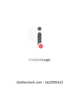 Creative I Letter Logo with Dot. Design Vector Logo Template.