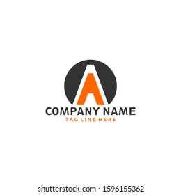 Creative A Letter logo in flat design 