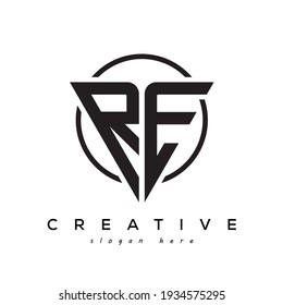 RE creative letter logo with gamming look