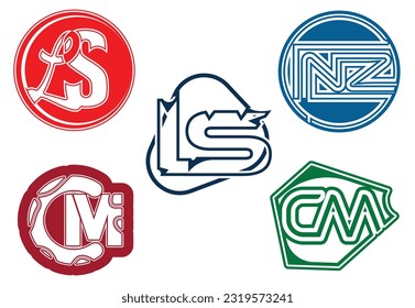 Creative letter logo and icon design template set 5