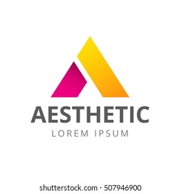 Creative Letter A Logo icon design vector template. Colorful Alphabet collection. Type Characters Logotype symbols.