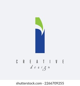 Creative Letter I Logo mit führenden Linien und Straßenkonzept Design mit geometrischem Design. Vektorgrafik mit Buchstaben und kreativen Schnitten und Linien