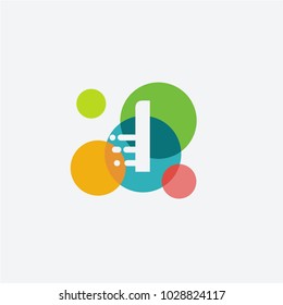Creative Letter i logo with the letter i in the negative space in white and and colorful Circle in the background.