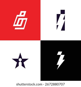 Creative Letter I Logo Set – Modern Alphabet Monogram Collection