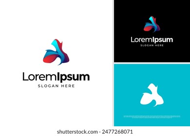 Creative of letter A logo vector, colorful triangle logo design template