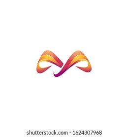 Creative letter M 3d vector logo design.