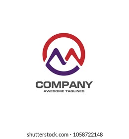 creative letter M circle logo