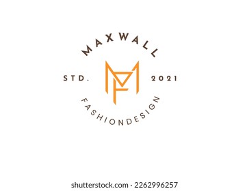 Creative letter M F simple elegant logo design concept. Initial symbol for corporate business identity. Alphabet vector element