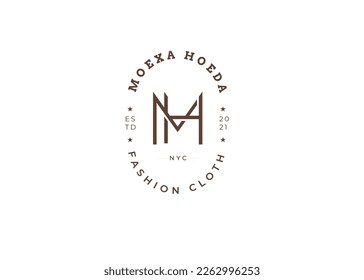 Letra creativa M H concepto de diseño de logotipo sencillo y elegante. Símbolo inicial para la identidad empresarial. Elemento vector alfabético