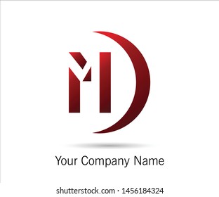 Creative Letter M Logo with Circle Shadow